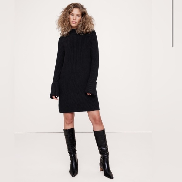 GAP Dresses & Skirts - Gap Rib Turtleneck Oversized Mini Sweater Dress Tall Cute Winter Sweater Dress
